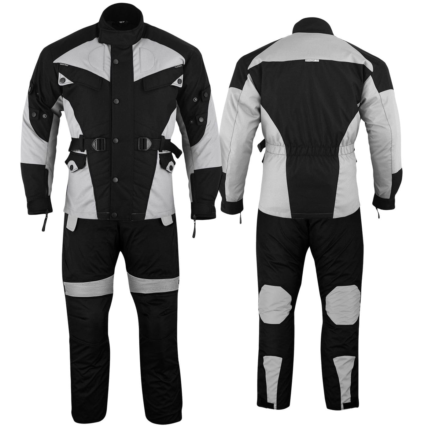 German Wear Motorradkombi Herren 2-teiler Motorradanzug Textilien Motorradjacke & Motorradhose mit Protektoren motorrad kleidung… (DE/NL/SE/PL, Numerisch, 56, Regular, Regular, Schwarz/Hellgrau) von German Wear