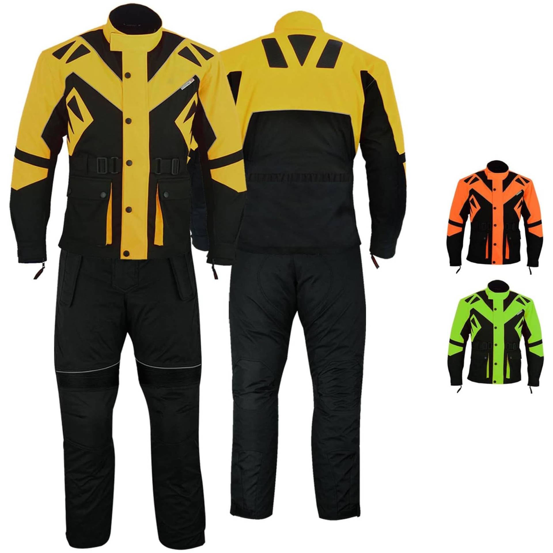 German Wear Motorradkombi Herren 2-teiler mit Protektoren Motorradanzug Textilien Motorradjacke & Motorradhose motorrad kleidung Gelb - 3XL von German Wear