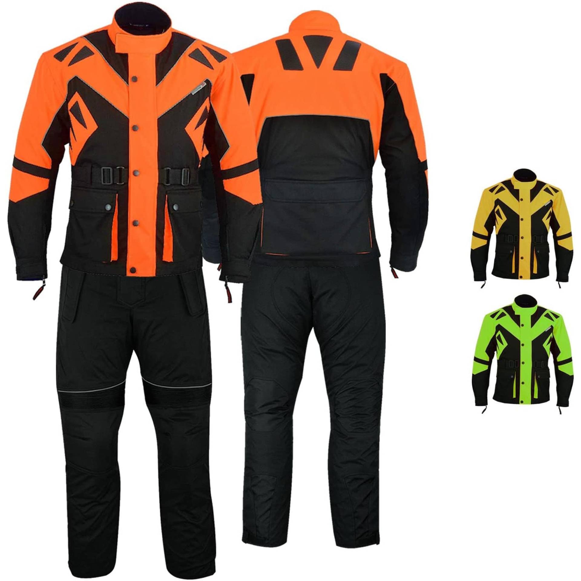 German Wear Motorradkombi Herren 2-teiler mit Protektoren Motorradanzug Textilien Motorradjacke & Motorradhose motorrad kleidung Orange - 50 von German Wear