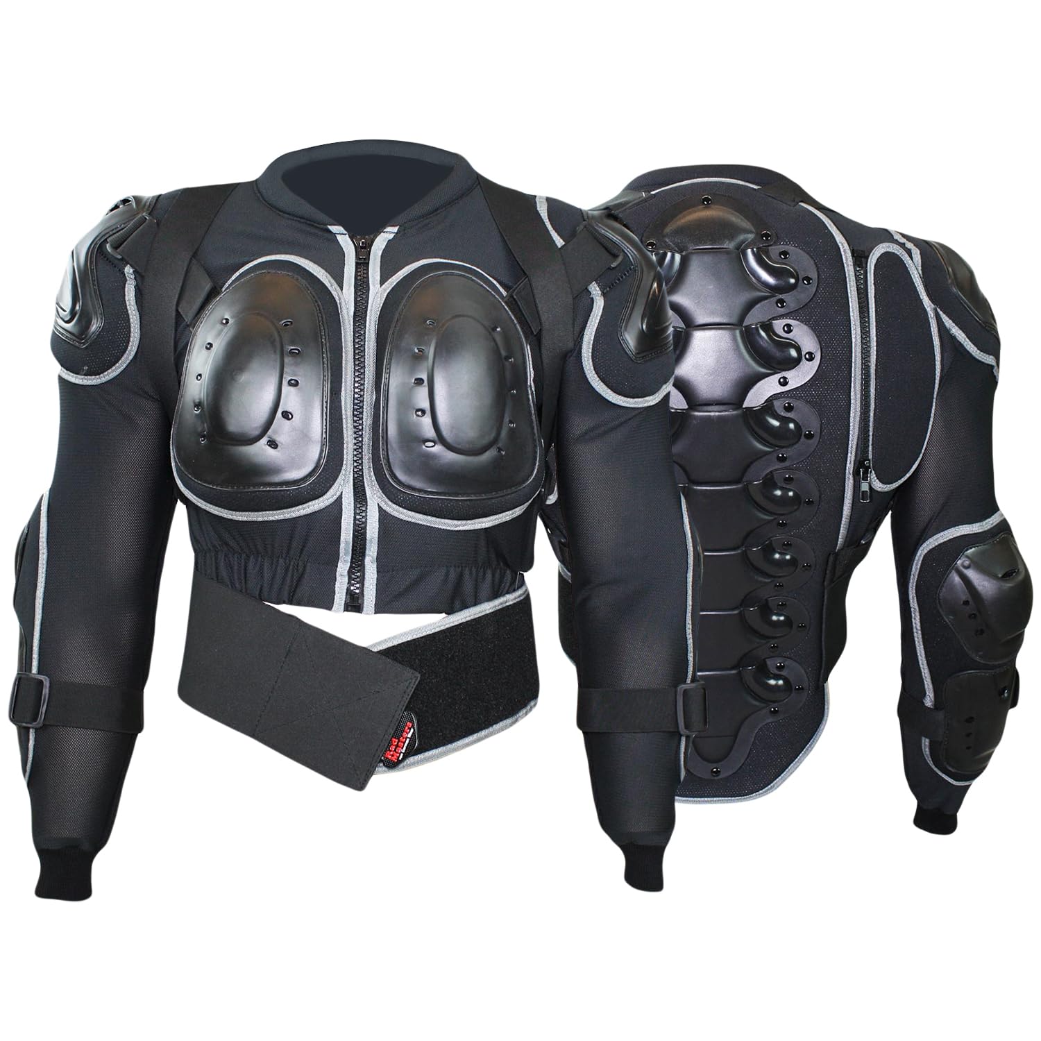 German Wear Protektorenjacke Damen & Herren für Motorrad Motocross ATV Skatebording Quad Scooter MTB Enduro Reiten Protektoren - Atmungaktiv 2in1 Jacke mit abnehmbar Rückenprotektor - Schwarz - XL von German Wear