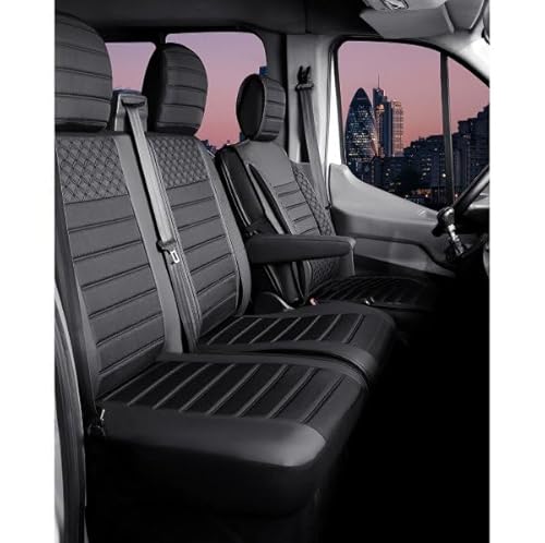 Germansell Sitzbezüge 1+2 kompatibel mit Nissan NV300 ab Bj. 2016 in Schwarz San Diego von Germansell