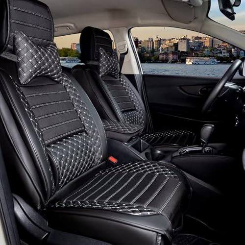 Germansell Sitzbezüge kompatibel mit Hyundai Kona ab 2017 in Schwarz/Weiß Set Paris von Germansell