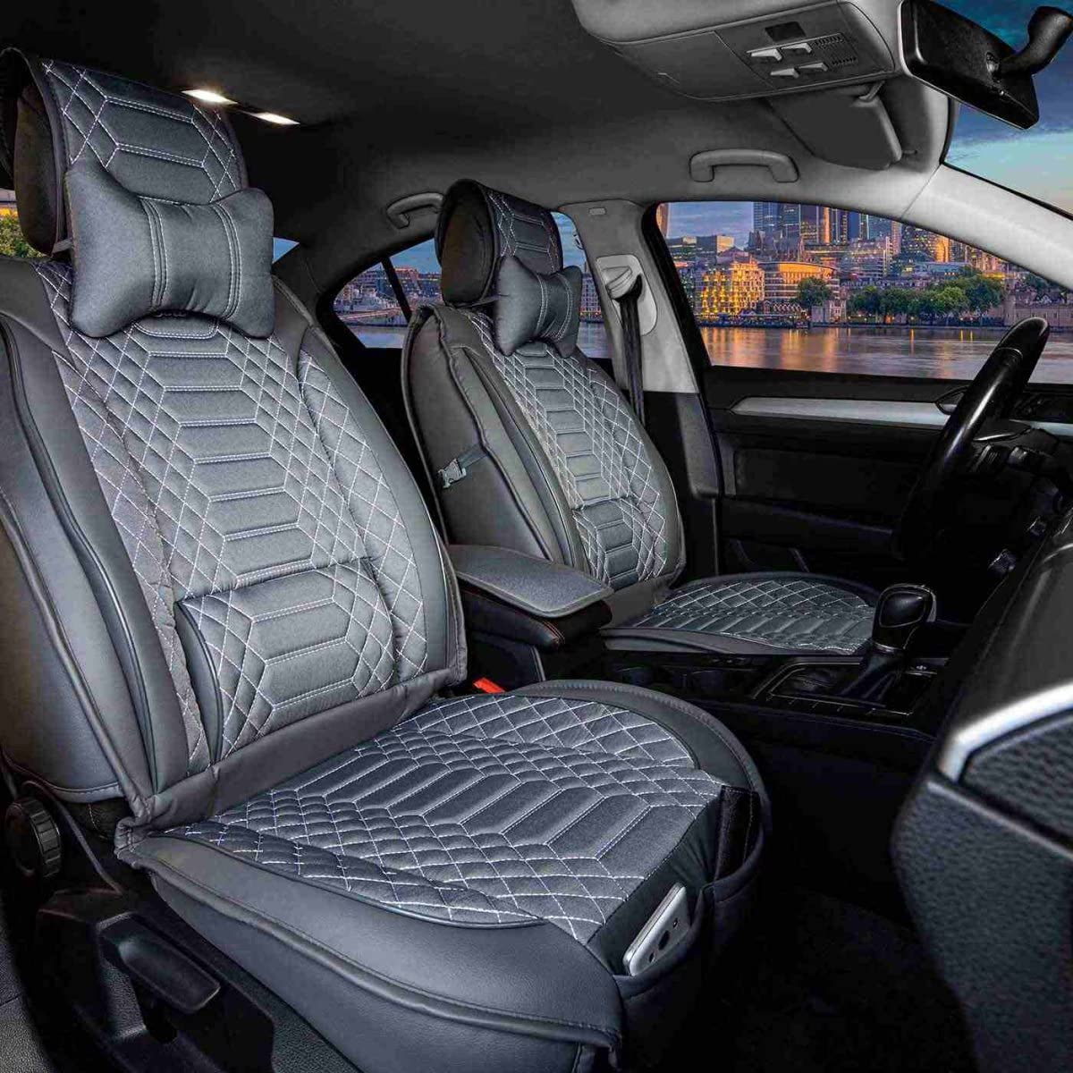 Germansell Sitzbezüge kompatibel mit Volkswagen T-Cross ab 2018 in Dunkel Grau 2er Set Karomix Germansell Sitzbezüge kompatibel mit Volkswagen T-Cross ab 2018 in Dunkel Grau 2er Set Karomix von Germansell