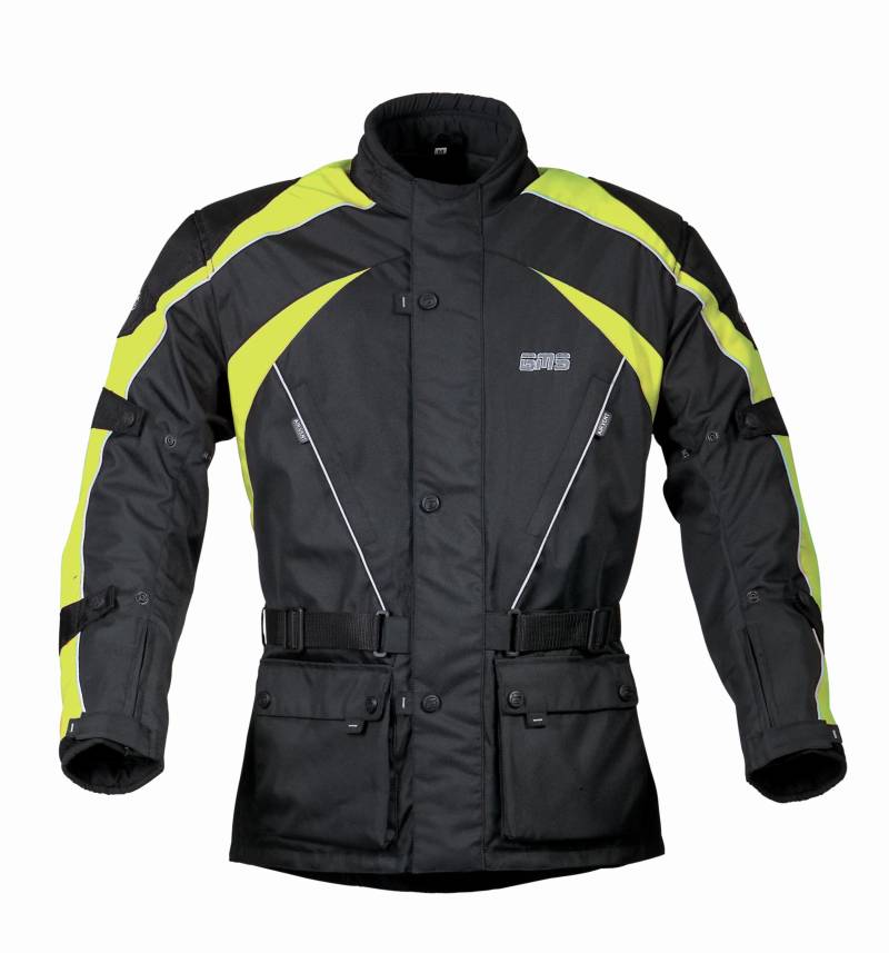 GERMAS 548.05-12XL Motorradjacke TWISTER, Schwarz/Fluogelb, Gr. 12XL von Germas