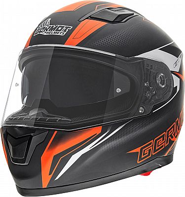 Germot GM 330 Dekor, Integralhelm - Matt Schwarz/Orange/Weiß - XS von Germot