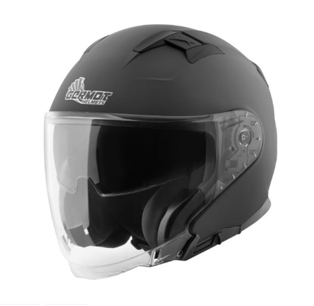 Germot GM 670 Jethelm mit Visier (Schwarzmatt), S (55) von Germot