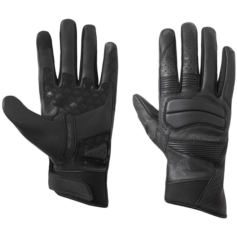 Germot Motorradhandschuhe Seca schwarz Sommer Leder Stretch ergonomisch, 11 / XL von Germot