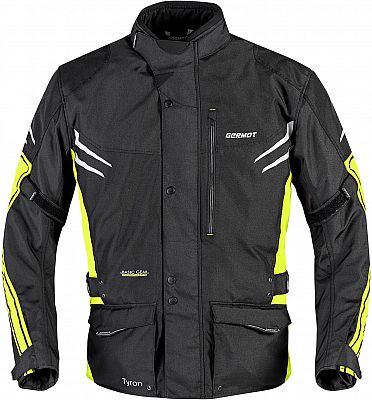 Germot Tyron, Textiljacke wasserdicht - Schwarz/Neon-Gelb/Grau - XL von Germot
