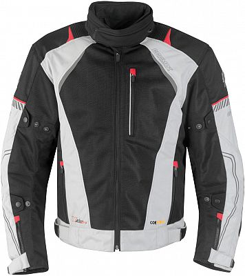 Germot X-Air Evo Pro, Textiljacke wasserdicht - Hellgrau/Schwarz/Rot - S von Germot