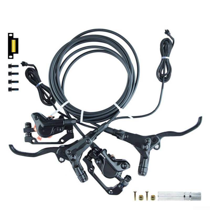 Getdoublerich E-Bike Hydraulisches Scheibenbremsen-Set mit Motorabschaltung | Vorne & Hinten 2PIN SM Bremsen für 140-203mm Rotoren | Fahrrad Power-Off Bremssystem von Getdoublerich