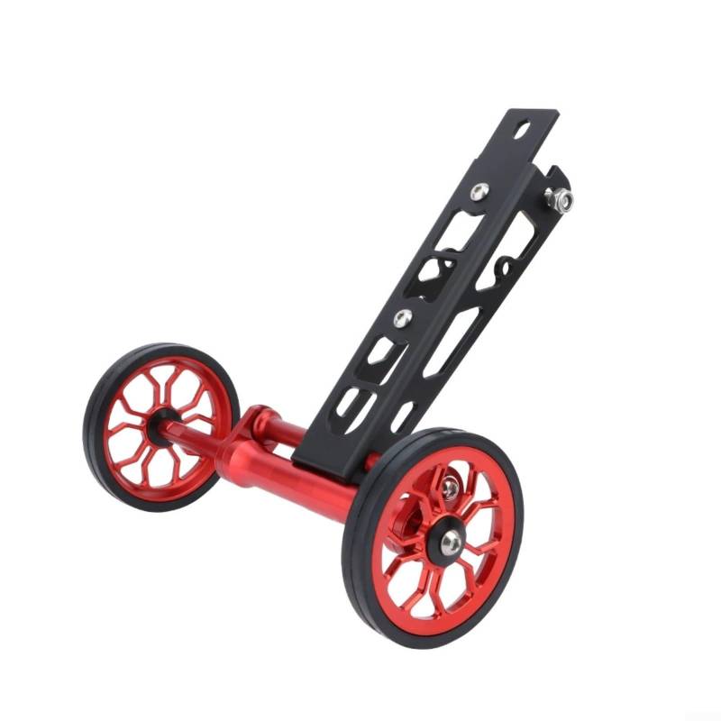80 mm Easy Wheel für RHINE Klappfahrrad-Gepäckträger mit Wasserflaschenhalter, leicht und stark, 80 mm, Rot von Gettimore