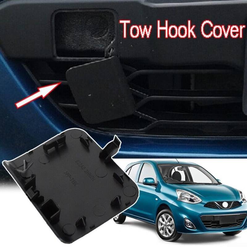 Für Nissan Micra K14 Abschlepphakenabdeckung für 2014 2016, Frontstoßstange Ersatzteil, ABS-Material von Gettimore