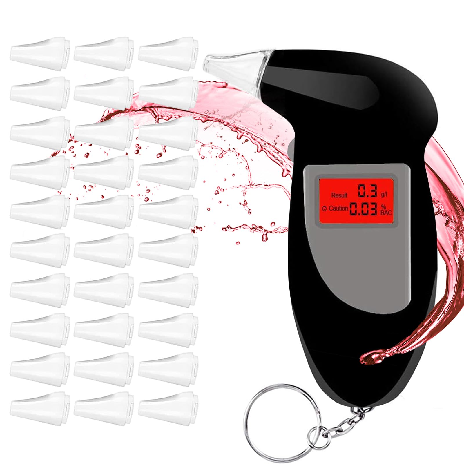 Alkoholtester Polizeigenau, Professioneller tragbarer Alkoholtester mit 30 Mundstücke, Promilletester für Privaten Professionellen Gebrauch zu Hause Alkoholtester Polizeigenau, Professioneller tragbarer Alkoholtester mit 30 Mundstücke, Promilletester für Privaten Professionellen Gebrauch zu Hause von Geulieby