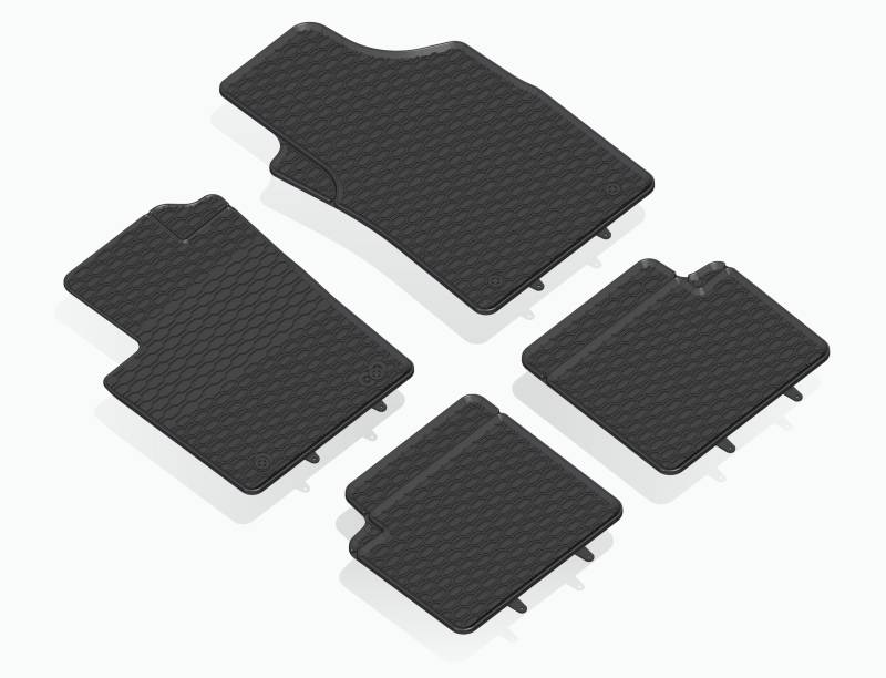 GEYER & HOSAJA Gummifußmatten 919/4C kompatibel mit FIAT 500 (2007-2024), FIAT Panda II (2003-2012) und Ford Ka II (2008-2016) von Geyer Hosaja