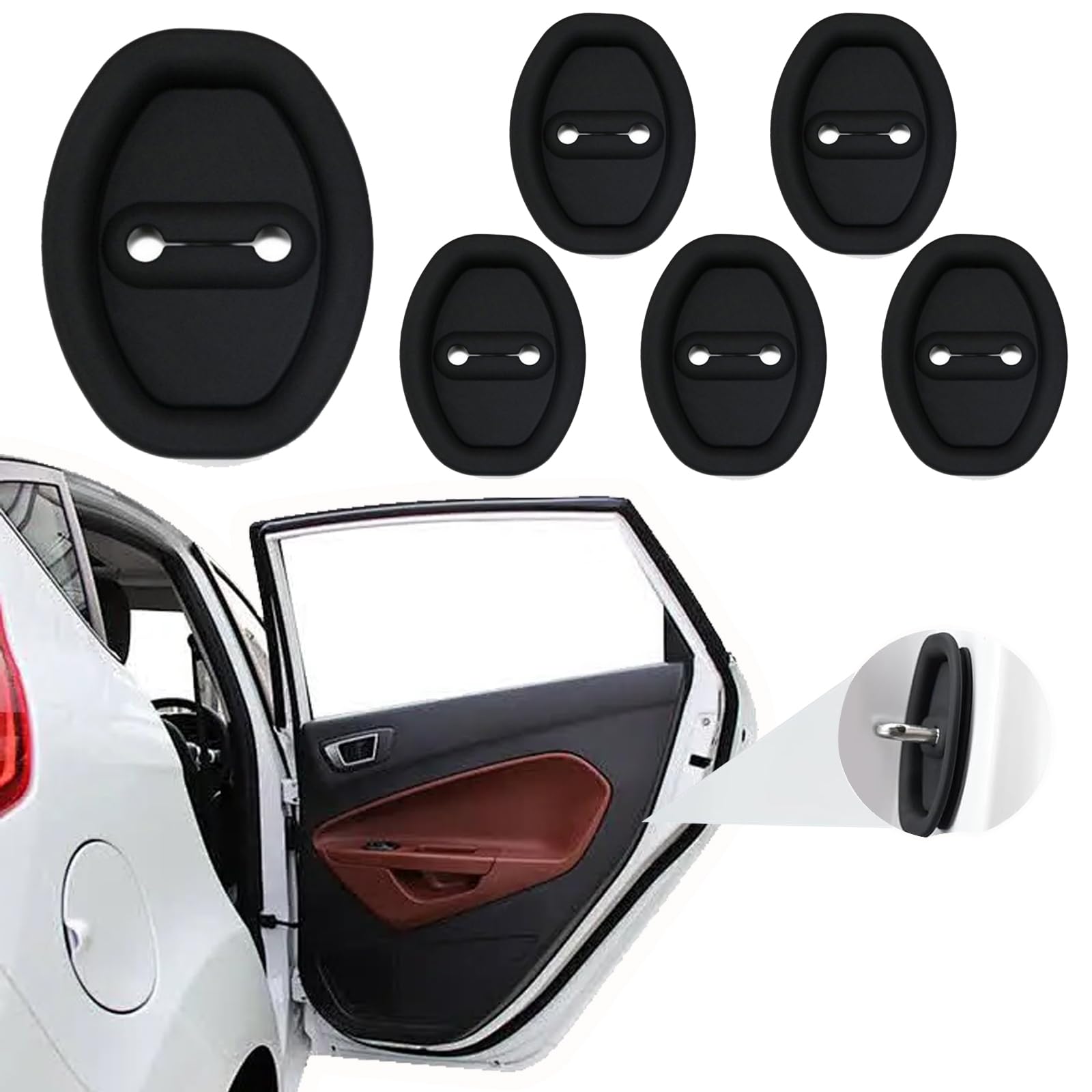 Gfamous 6 Stück Schutz für Türverriegelung Auto,Auto Türschloss Abdeckung Protector,Silikon Türschloss Schutzabdeckung,Leise Stoßdämpfer-Pads,Universal Auto Türschloss Abdeckung Schutz (Schwarz) Gfamous 6 Stück Schutz für Türverriegelung Auto,Auto Türschloss Abdeckung Protector,Silikon Türschloss Schutzabdeckung,Leise Stoßdämpfer-Pads,Universal Auto Türschloss Abdeckung Schutz (Schwarz) von Gfamous