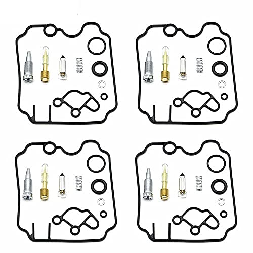 Für Yamaha FZR600 Genesis 1989 1990 1991 1992 FZR 600 Vergaser Reparatursatz Dichtung Floatventil O-Ring Teile Pilotschraube 4 Sätze Reparatur von Kits. (Color : 4 Kits B) von Gfsdjalkj