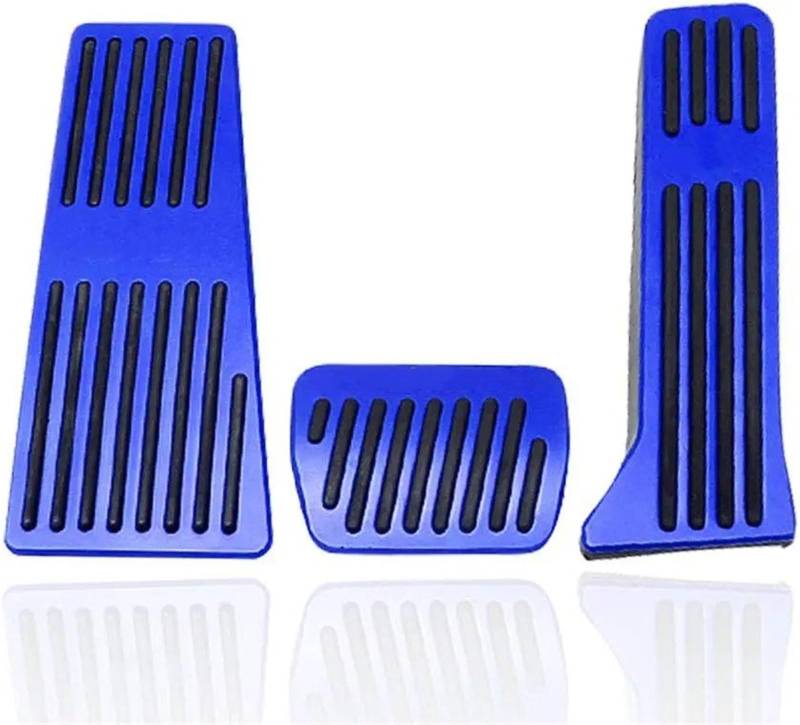 Fußpedal Pedalkappen Für Mazda Für CX-5 2013-2023 Anti-Slip Kein Bohren Aluminium Rest Brems Gas Gaspedal Abdeckungen Fuß Pedal Pads Kit 3PCS Bremse Pedalkappen(Blue) von Ggwqfuh