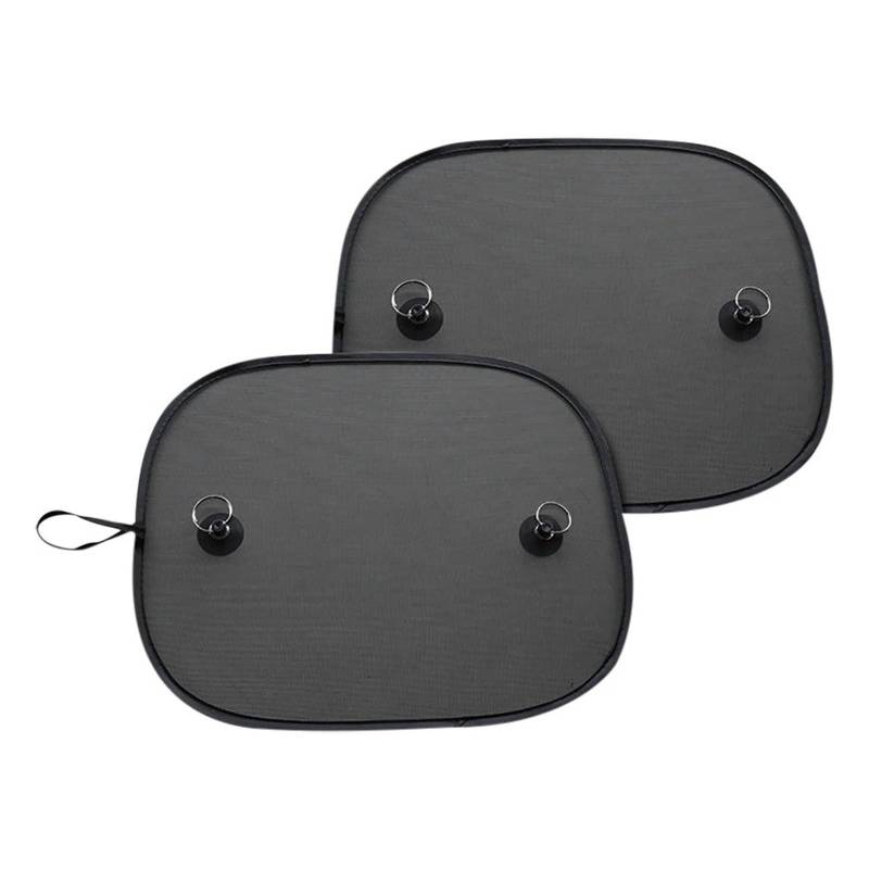 Auto Fenster Sonnenblende 2 Stücke Schwarz Mesh Auto Sonnenschutz Anti-uv Auto Vorhang Nylon Mesh Seite Fenster Mesh Auto Super Saugnapf Auto Frontscheibe Sonnenschutz(38x48CM) von Ggwqoops