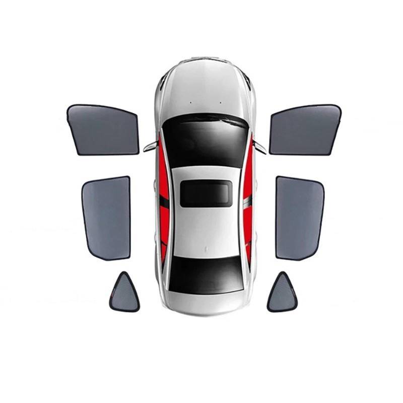 Auto Fenster Sonnenblende Für MG Für HS Für EHS Für MGHS 2018-2023 Auto-Sonnenschutz Magnetischer Frontscheibenrahmenvorhang Sonnenschutzvisier Hintere Seitenscheibe Auto Frontscheibe Sonnenschutz(6PC von Ggwqoops