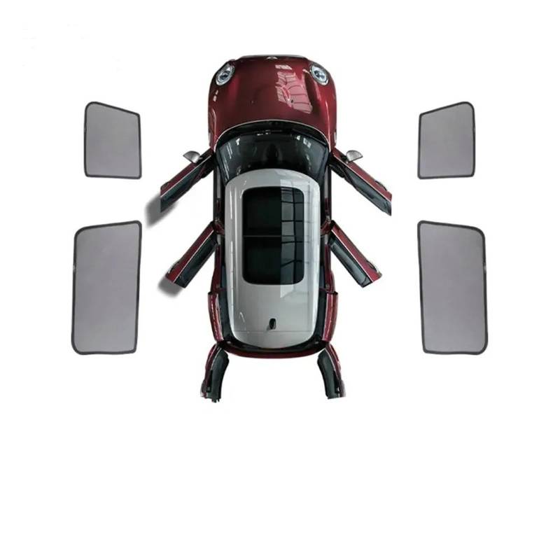 Auto Fenster Sonnenblende Für Mini Für Cooper Für F60 Für Countryman Fenster Sonnenschutz Autozubehör Sonnenschutz Magnetische Schatten Blind Mesh Abdeckung Auto Frontscheibe Sonnenschutz(F54 4Pcs) von Ggwqoops