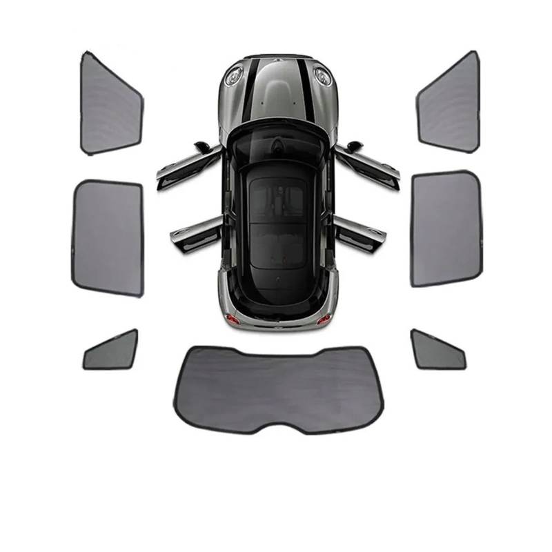 Auto Fenster Sonnenblende Für Mini Für Cooper Für F60 Für Countryman Fenster Sonnenschutz Autozubehör Sonnenschutz Magnetische Schatten Blind Mesh Abdeckung Auto Frontscheibe Sonnenschutz(F55 7Pcs) von Ggwqoops