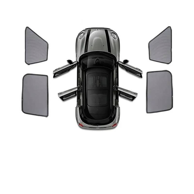 Auto Fenster Sonnenblende Für Mini Für Cooper Für F60 Für Countryman Fenster Sonnenschutz Autozubehör Sonnenschutz Magnetische Schatten Blind Mesh Abdeckung Auto Frontscheibe Sonnenschutz(F55 4Pcs) von Ggwqoops