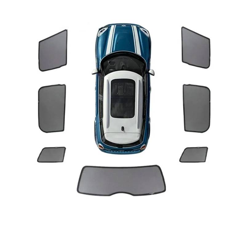 Auto Fenster Sonnenblende Für Mini Für Cooper Für F60 Für Countryman Fenster Sonnenschutz Autozubehör Sonnenschutz Magnetische Schatten Blind Mesh Abdeckung Auto Frontscheibe Sonnenschutz(F60 7Pcs) von Ggwqoops