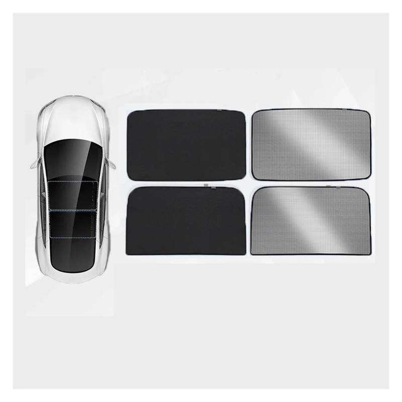 Auto Fenster Sonnenblende Für Tesla Für Modell 3 Für Highland 2023-2024 Sichtschutz Sonnenschutz Passgenaue Seitenfenster Schiebedach Sonnenschutz Jalousie Auto Frontscheibe Sonnenschutz(ASunroof Poly von Ggwqoops