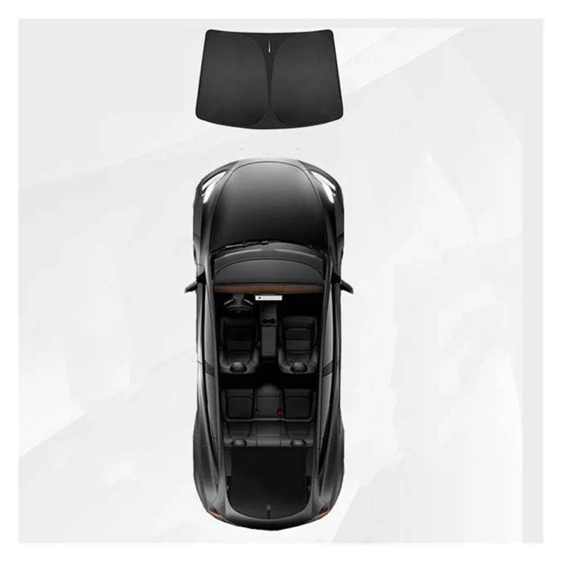 Auto Fenster Sonnenblende Für Tesla Für Modell 3 Für Highland 2023-2024 Sichtschutz Sonnenschutz Passgenaue Seitenfenster Schiebedach Sonnenschutz Jalousie Auto Frontscheibe Sonnenschutz(Front Windshi von Ggwqoops