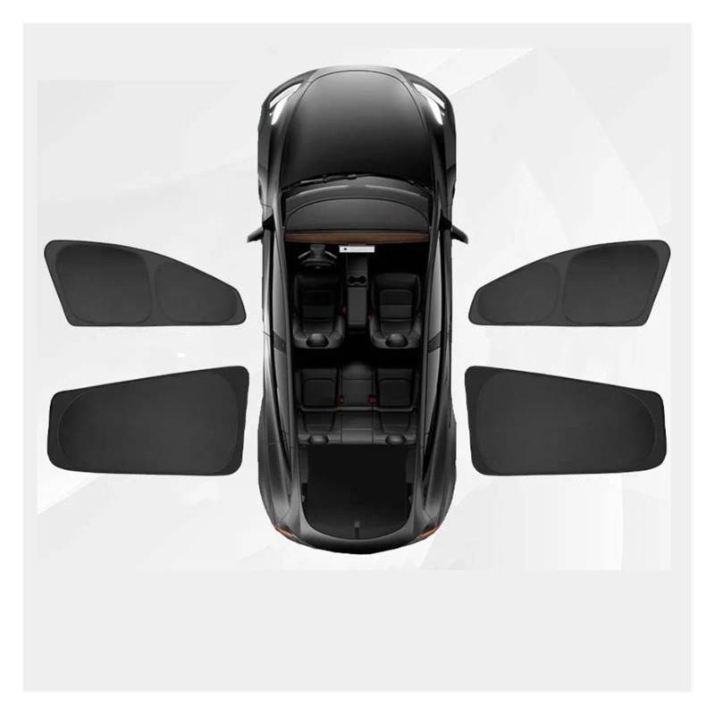 Auto Fenster Sonnenblende Für Tesla Für Modell 3 Für Highland 2023-2024 Sichtschutz Sonnenschutz Passgenaue Seitenfenster Schiebedach Sonnenschutz Jalousie Auto Frontscheibe Sonnenschutz(Side 4PCS) von Ggwqoops