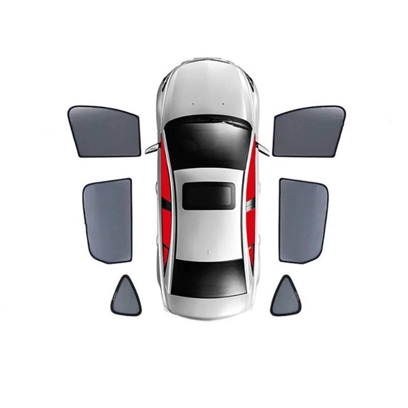 Auto Fenster Sonnenblende Für Volvo Für XC40 Für EX40 Für SUV 2018-2024 Magnetischer Auto-Sonnenschutz Frontscheibenvorhang Rückseite Babyfenster Sonnenschutzvisier Auto Frontscheibe Sonnenschutz(6PCS von Ggwqoops