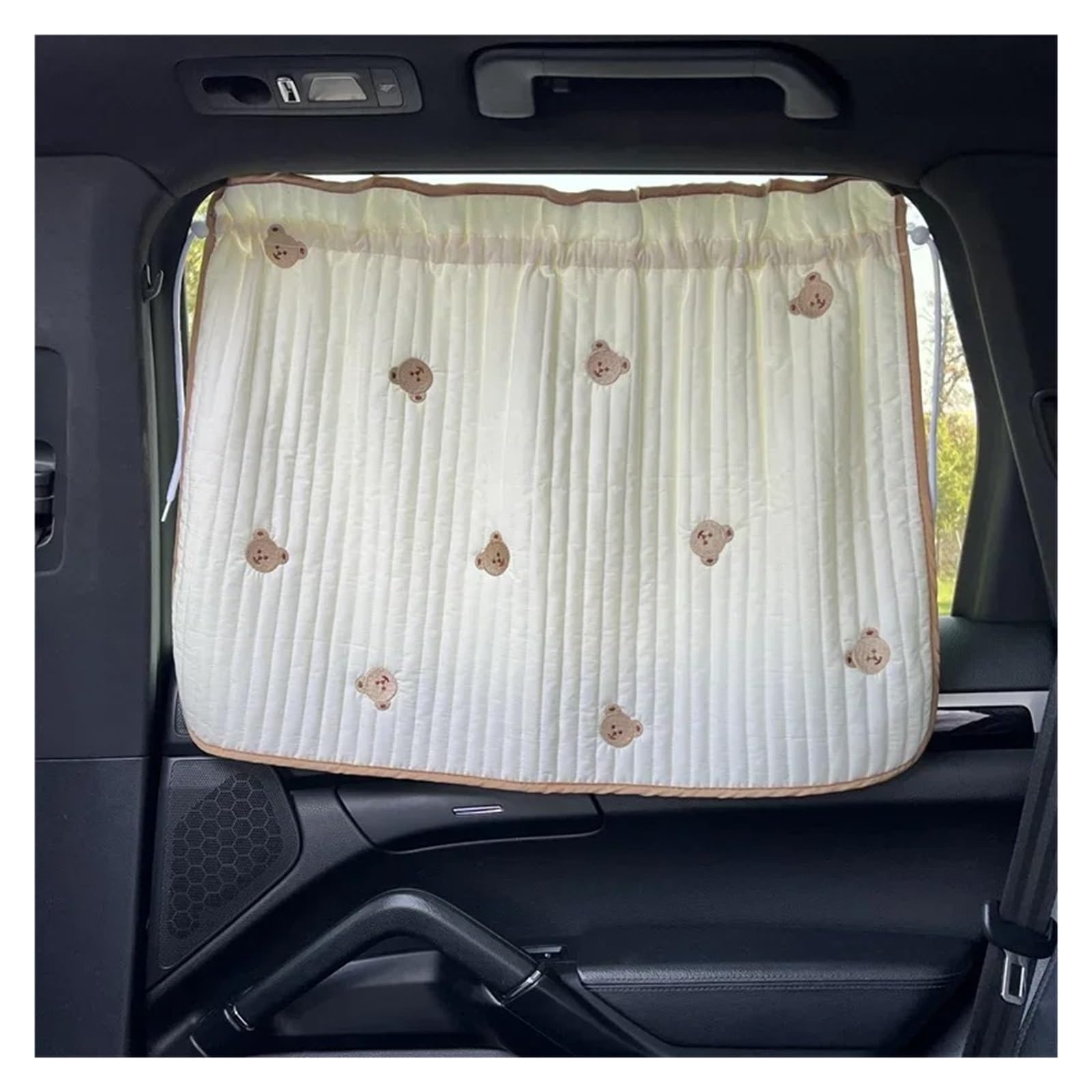 Auto Fenster Sonnenblende Niedlicher Mit Cartoons Bestickter Sonnenschutz Aus Dicker Baumwolle Babyautofenster UV-Schutz Mit Saugnapf Installierter Schiebevorhang Auto Frontscheibe Sonnenschutz(Bear) von Ggwqoops