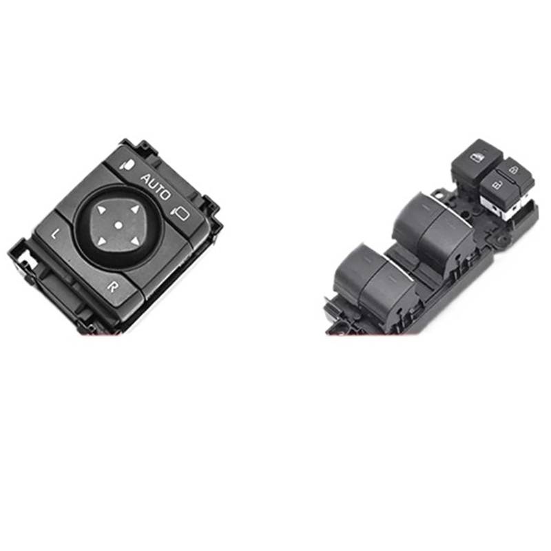Fensterheber Taster Für Toyota Für RVA4 2020-2024 Auto Rückspiegel Klappschalter Taste Lichter Fensterheber Glas Control Schalter Taste Hauptfensterheberschalter(RAV4 23-24 White 4) von Ggwqoops