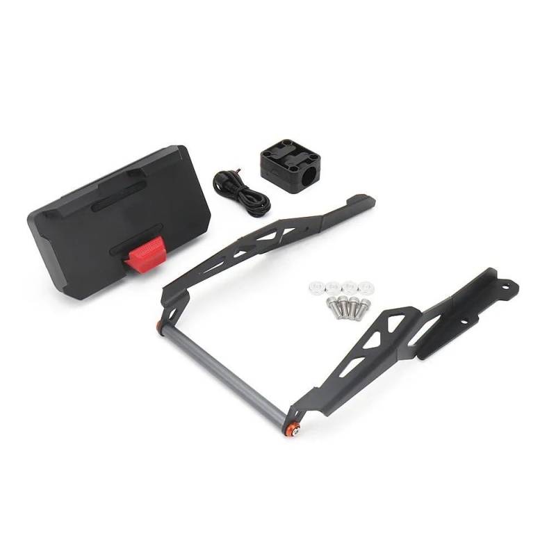 Für CFMOTO Für 800MT 2023 Motorrad Vorne Drahtlose Lade Handy-Navigation Halterung GPS Halterung Motorrad-GPS-Navigationshalterung(Set - 12MM) von Ggwqoops