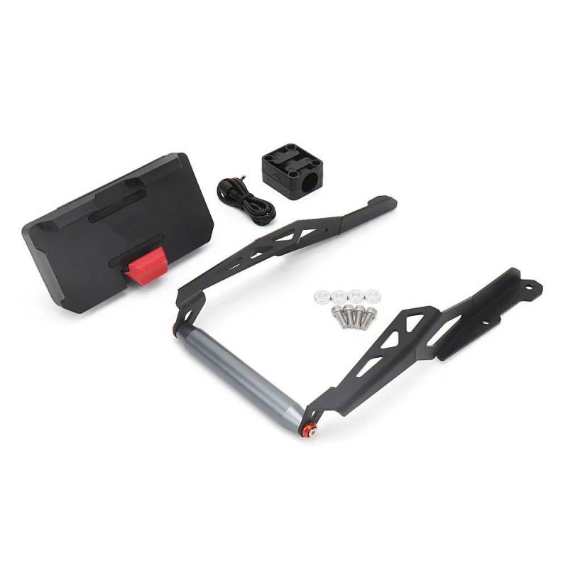 Für CFMOTO Für 800MT 2023 Motorrad Vorne Drahtlose Lade Handy-Navigation Halterung GPS Halterung Motorrad-GPS-Navigationshalterung(Set - 22MM) von Ggwqoops