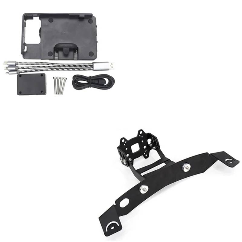 Für K1200GT 2006 Motorrad USB Lade Telefon Halter CNC Aluminium Navigation Halterung GPS Stehen Motorrad Zubehör Motorrad-GPS-Navigationshalterung(BC) von Ggwqoops