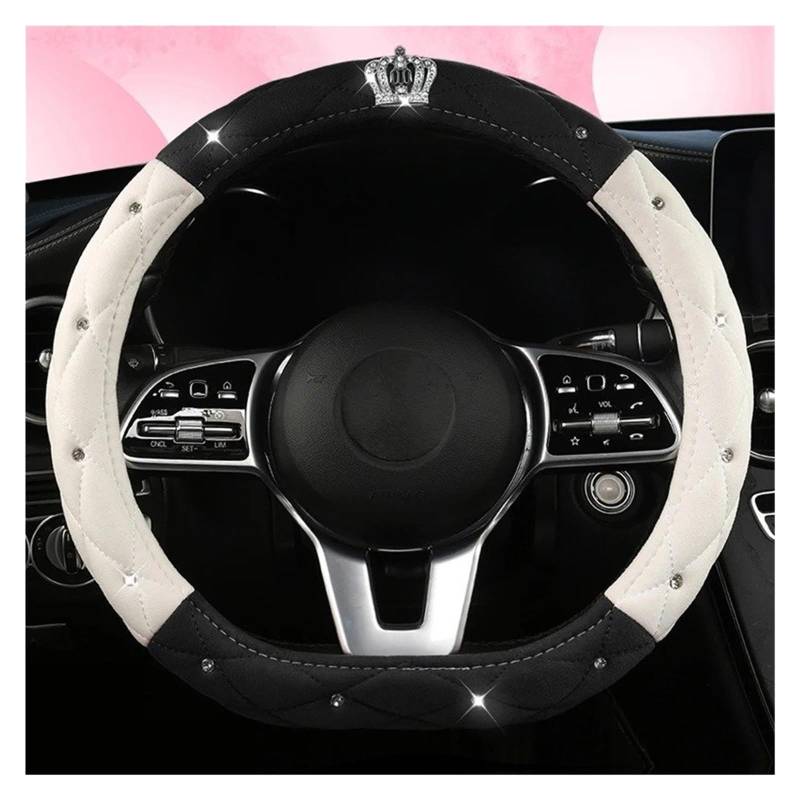 Lenkradabdeckung Auto-Anti-Rutsch-Wildleder-Lenkradbezug Universelle Auto-Lenkrad-Schutzhülle Kronen-Design Nur Typ D D-Form Auto Lenkradhüllen(D Shape Color 1) von Ggwqoops