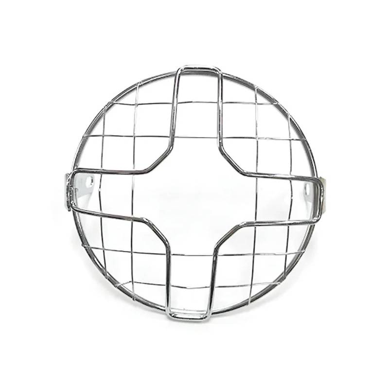 Motorrad-Scheinwerferabdeckung 7 "Motorrad-Scheinwerfergitter-Grillschutz, Frontlampengitter-Grillabdeckung Schutz Für Scheinwerferabdeckung Scheinwerfer Abdeckung(Silver B) von Ggwqoops