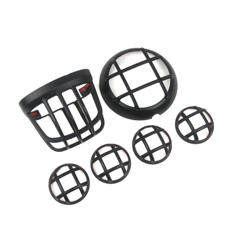 Motorrad-Scheinwerferabdeckung Für Cross Für Cub 110 Motorrad Matt Schwarz Scheinwerfer Blinker Rücklicht Grill Abdeckung Anzeige Lampe Schutz Scheinwerfer Abdeckung(Full set) von Ggwqoops
