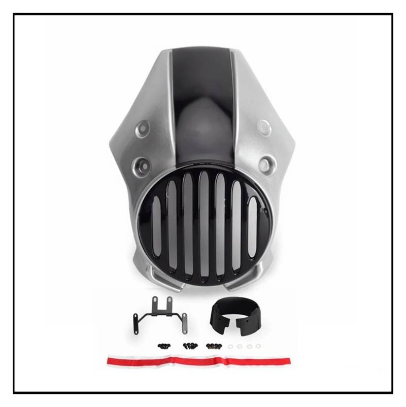 Motorrad-Scheinwerferabdeckung Für Rebel Für CMX 500 300 250 Retro Front Grill Lichter Abdeckung Scheinwerfer Windschutzscheibe Motorrad Scheinwerfer Gugel Verkleidung Scheinwerfer Abdeckung(Silver Gr von Ggwqoops
