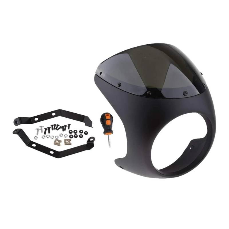 Motorrad-Scheinwerferabdeckung Motorrad 7" Scheinwerferverkleidungsschirm Retro Cafe Racer Style Universal Motorrad Scheinwerferverkleidungsabdeckung Scheinwerfer Abdeckung von Ggwqoops