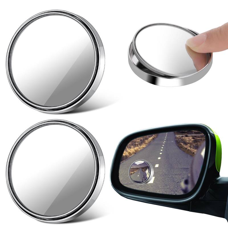 Giantree Toter Winkel Spiegel Auto, 2 Stück 360° Rotate Toter Winkel Spiegel Einstellbare konvexes Glas Auto Türspiegel Convex Mirror Automotive Außenspiegel von Giantree