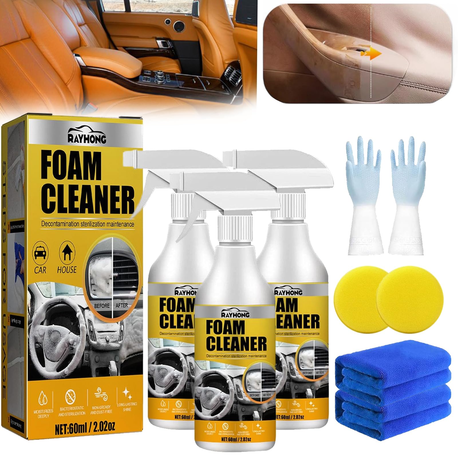 Gienslru Multi-Purpose Foam Cleaner, Rayhong Foam Cleaner, Homebbc Foam Cleaner, Foam Cleaner All Purpose (3pcs) von Gienslru