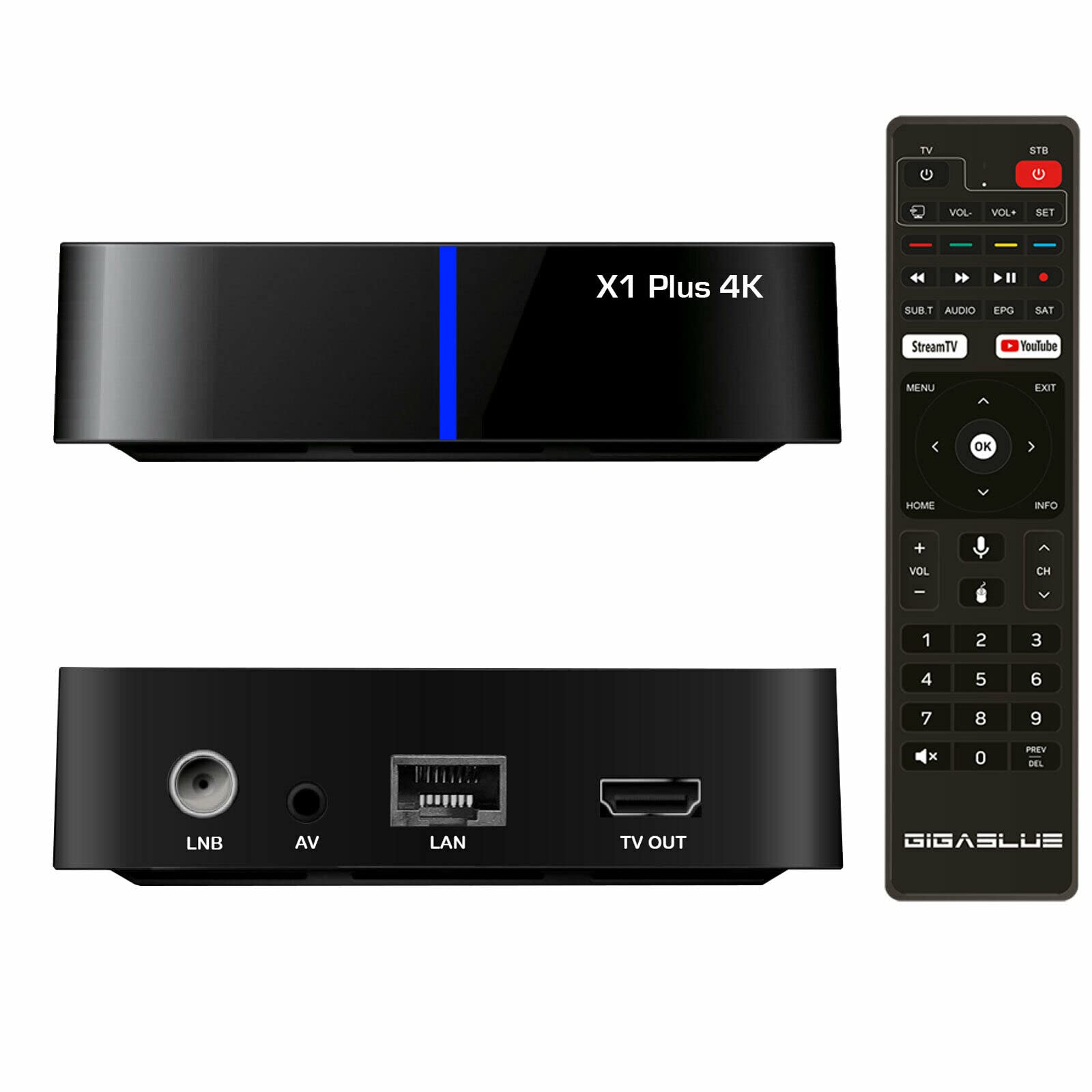 GigaBlue UHD X1 Plus 4K Android 1x DVB-S2x Tuner + Android TV IP Empfänger in Einer Box GigaBlue UHD X1 Plus 4K Android 1x DVB-S2x Tuner + Android TV IP Empfänger in Einer Box von GigaBlue