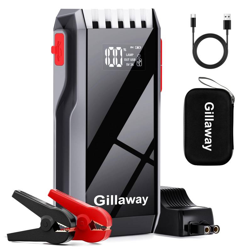 GILLAWAY Autobatterie 012 mit 4500 A Spitzenstrom für Dieselmotoren bis 10 L Gas oder 8 L Dieselmotoren mit vollem LCD-Display. von Gillaway