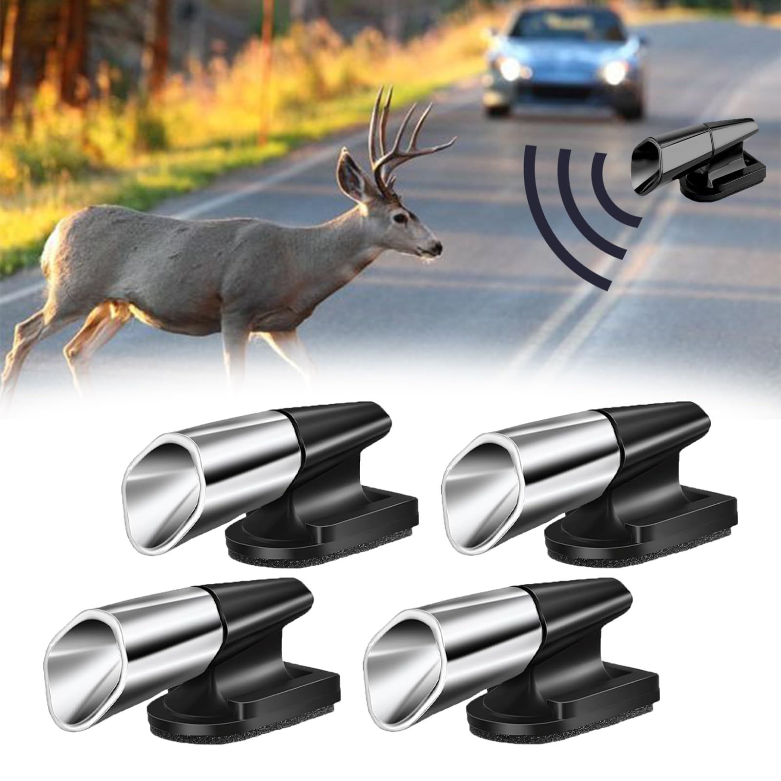 Ultrasonic Deer Warning Whistle Repeller for Car, Alarm Für Hirschpfeifen, Ultraschall Wildlife Warning, Verhindert Kollisionen Von Hirschen Für Auto, Motorrad (2 Paar Silber) von Giltpeak