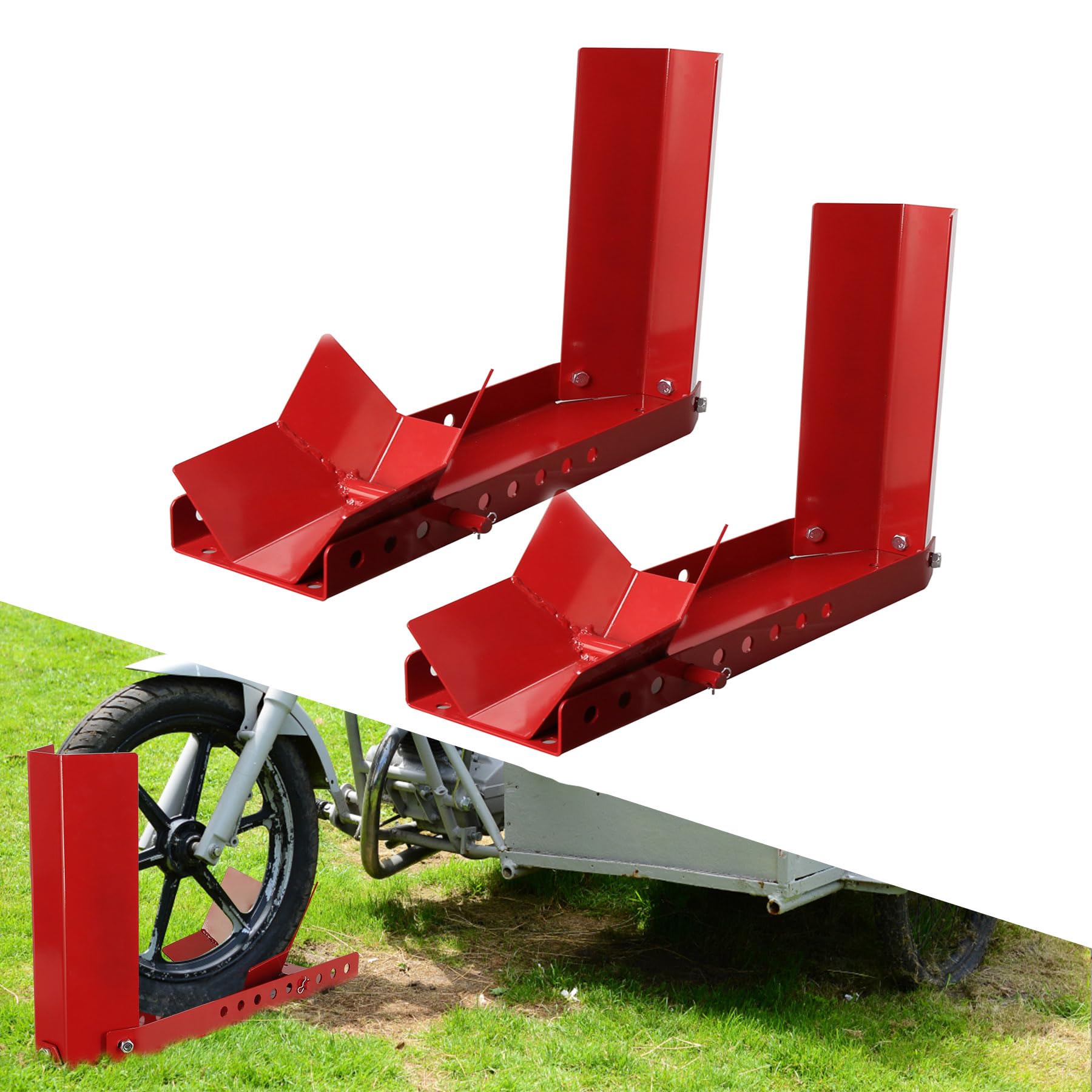 Gimisgu Motorradwippe Anhänger Vorderrad Motorrad Montageständer, 2 Stück Vorderradklemme Motorrad Ständer, Geeignet für 8-24 Zoll Reifen,Transportständer Radwippe Gimisgu Motorradwippe Anhänger Vorderrad Motorrad Montageständer, 2 Stück Vorderradklemme Motorrad Ständer, Geeignet für 8-24 Zoll Reifen,Transportständer Radwippe von Gimisgu