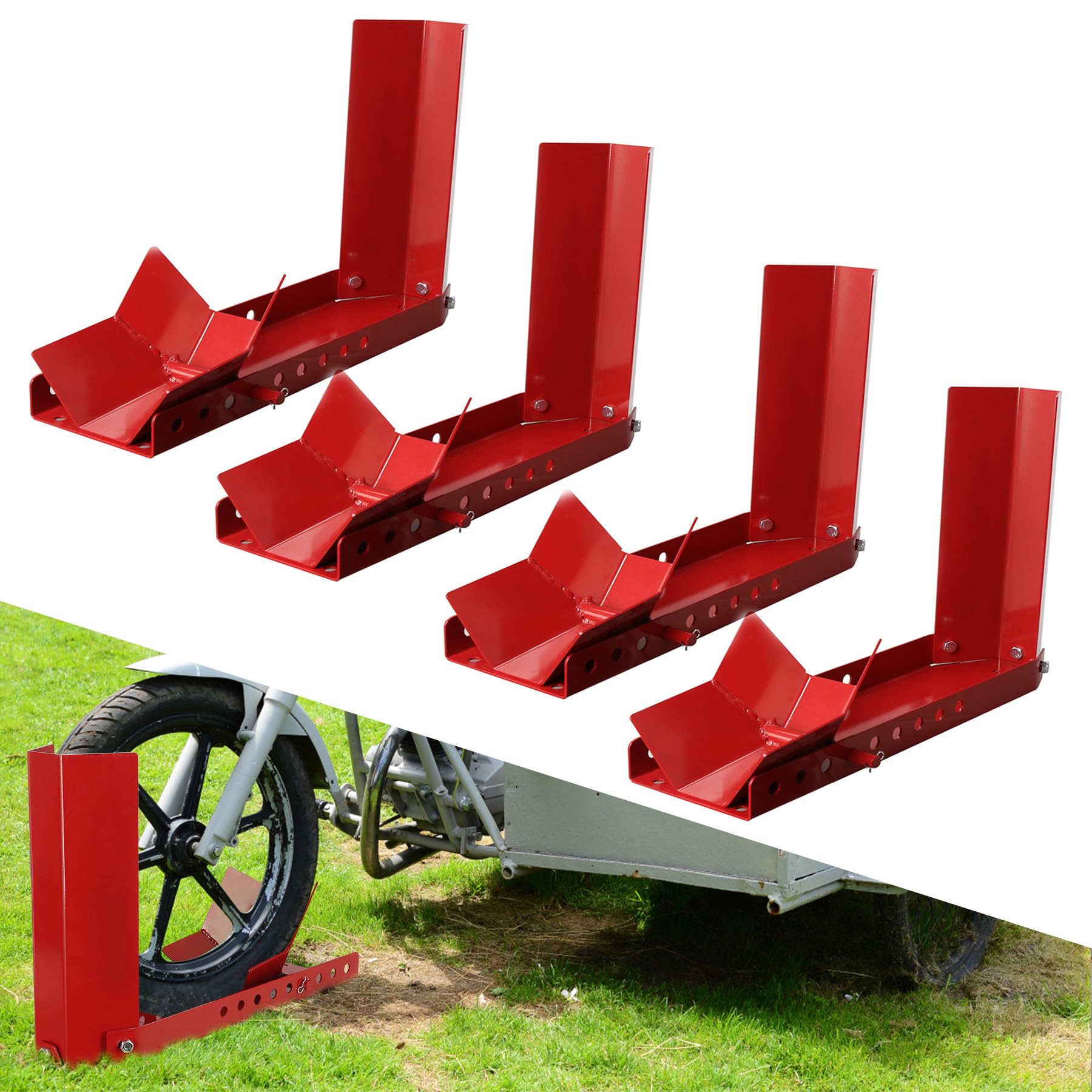 Gimisgu Motorradwippe Anhänger Vorderrad Motorrad Montageständer, 4 Stück Vorderradklemme Motorrad Ständer, Geeignet für 8-24 Zoll Reifen,Transportständer Radwippe Gimisgu Motorradwippe Anhänger Vorderrad Motorrad Montageständer, 4 Stück Vorderradklemme Motorrad Ständer, Geeignet für 8-24 Zoll Reifen,Transportständer Radwippe von Gimisgu