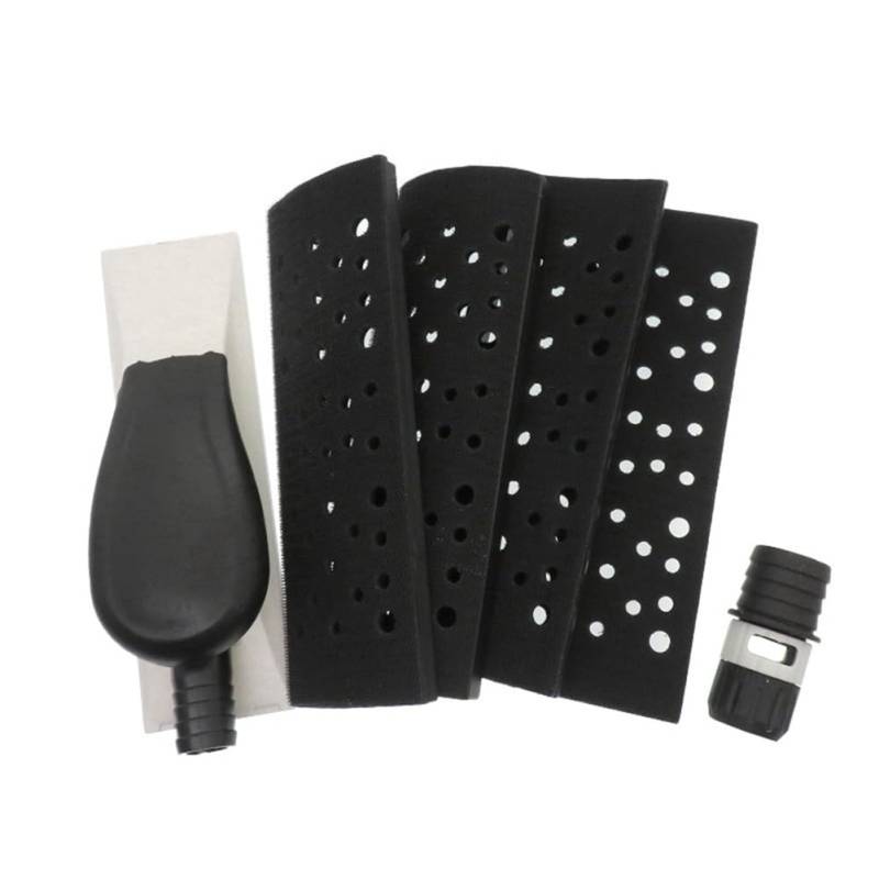 Ginobili 200 x 70 mm Schleifklotz, Vakuum-Handschleifer, Schwamm-Pad, staubfrei, schwarz, mit 4 -Pads für Holzpolieren, Auto von Ginobili