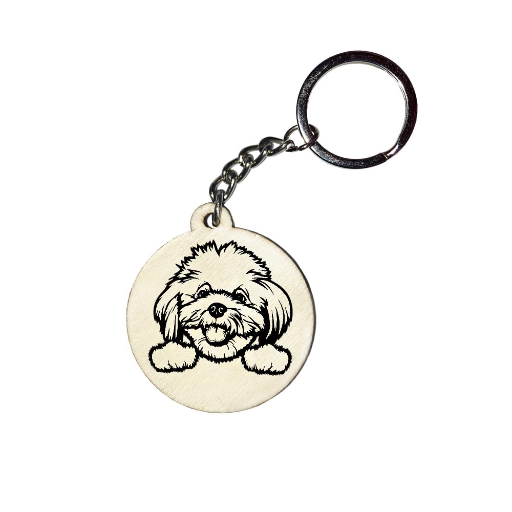 Girahlutions Holz Schlüsselanhänger Hundemarke Rund Ø 35mm Hunderasse Gravur Ihr Hund mit Name Wunschname Personalisiert Bichon Frise 2 Girahlutions Holz Schlüsselanhänger Hundemarke Rund Ø 35mm Hunderasse Gravur Ihr Hund mit Name Wunschname Personalisiert Bichon Frise 2 von Girahlutions